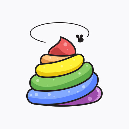 A feces with rainbow colors. Isolated Vector Illustration.のイラスト素材