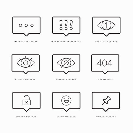 Collection of message shaped elements with various signs. Vector Illustrationのイラスト素材