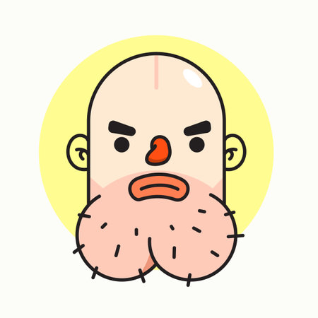 A funny face of a man with big chin.のイラスト素材