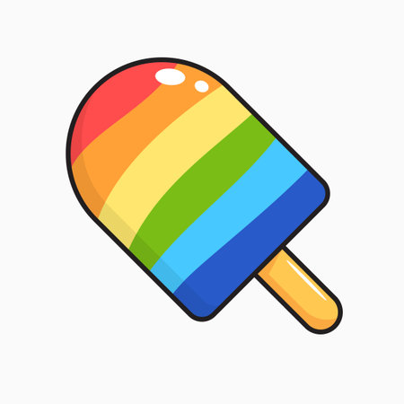 A rainbow ice cream. Isolated Vector Illustrationのイラスト素材