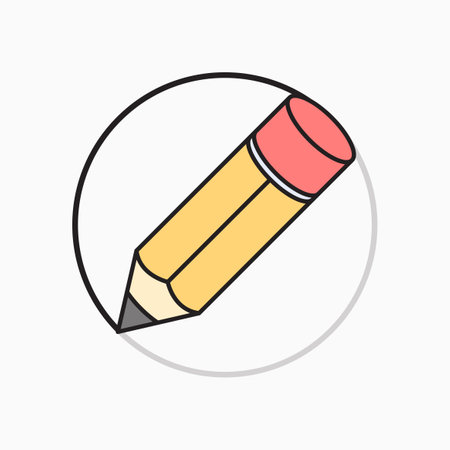 A pencil and a perfect circle. Isolated Vector Illustrationのイラスト素材