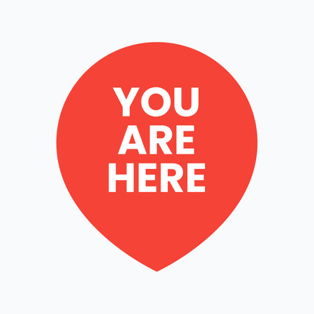 Red gps mark with text you are here. Vector Illustrationのイラスト素材