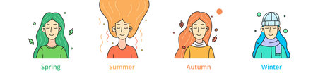 The females of the season. Vector Illustrationのイラスト素材