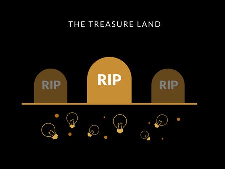 Simple Motivation graphic on dark background. The Treasure Landのイラスト素材