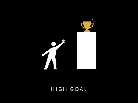 Simple Motivation graphic on dark background. The High Goalのイラスト素材