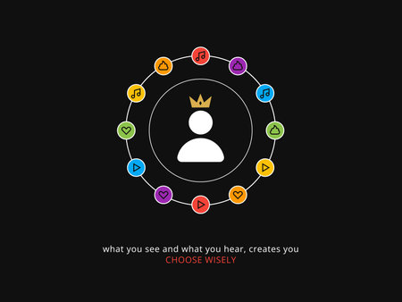 Simple Motivation graphic on a dark background. The Signs around the kingのイラスト素材