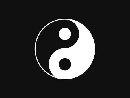 The Chinese tai-chi in black background. Vector Illustrationのイラスト素材