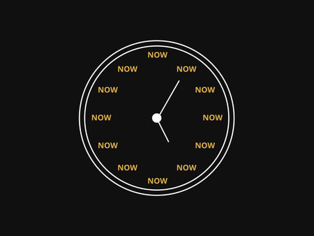 Simple Motivation graphic on dark background. The clock without number only text now.のイラスト素材