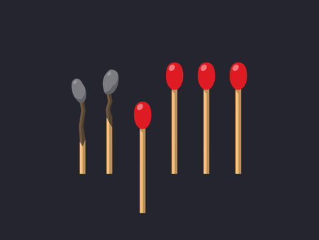 A matchstick being pulled downwards. Isolated Vector Illustrationのイラスト素材