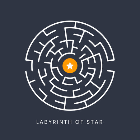 The labyrinth of star. Isolated Vector Illustrationのイラスト素材