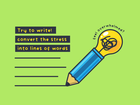 A pencil with a messy bulb on top of it. Isolated Vector Illustration