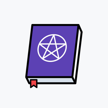 The Purple Book of the Devil. Isolated Vector Illustrationのイラスト素材