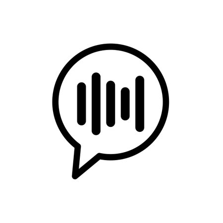 Abstract sign of speech bubble with sound vibe in it. Vector Illustrationのイラスト素材