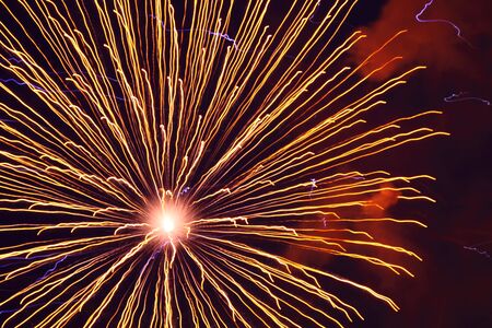 Explosion of golden firework