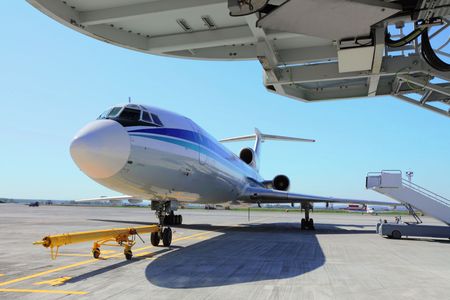 Plane in the airportの写真素材