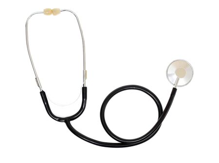 close up of stethoscope on white background の写真素材