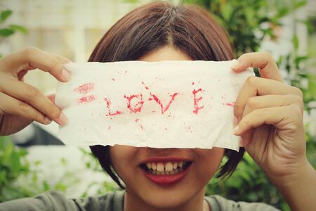 paper word love or love to writeの写真素材