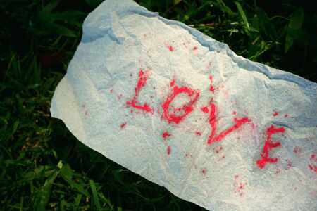 paper word love or love to writeの写真素材