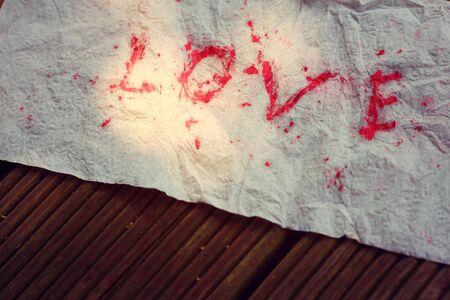 paper word love or love to writeの写真素材
