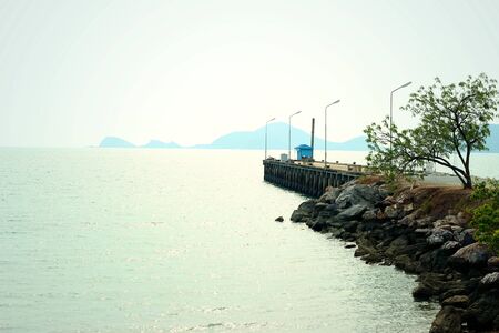 View of rock coast on the beachの写真素材