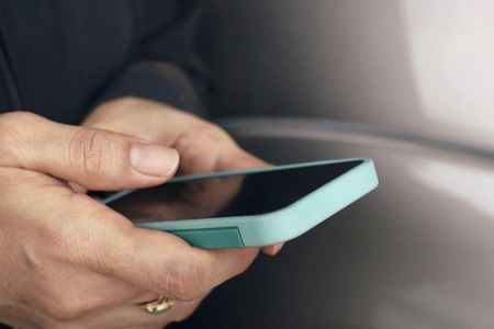 Woman using smart phoneの写真素材