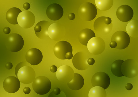 Green abstract background with circles. Digital illustration for your graphic design.の写真素材