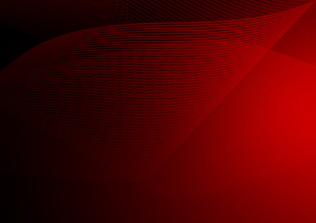 Abstract red background with smooth lines. Vector illustration for your design.の写真素材