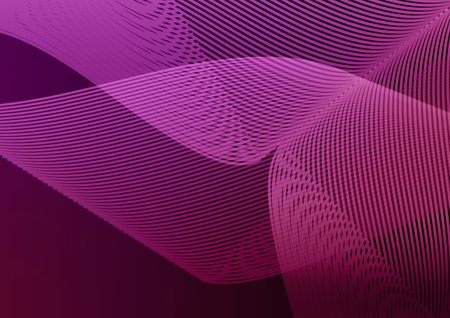 Purple abstract background with wavy lines and halftone effectの写真素材