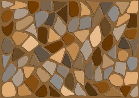 Mosaic background of stone wall. Brown and beige colors.の写真素材