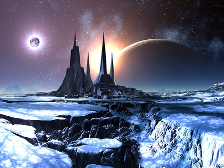Lost Alien City in Snowの写真素材