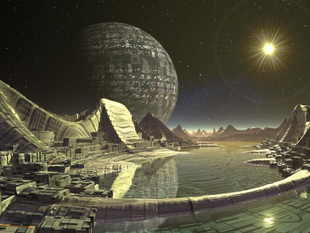 Alien Satellite City の写真素材