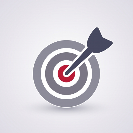 A dart is in the center of a dartboart  Target concept のイラスト素材