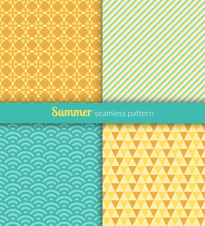 Summer seamless patterns  Blue and yellow fabric のイラスト素材