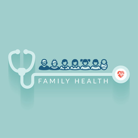 Flat design  Illustration about family health  Medical concept のイラスト素材