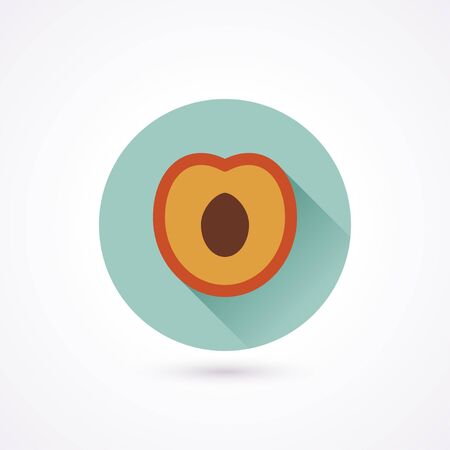 Peach flat icon in a circleのイラスト素材
