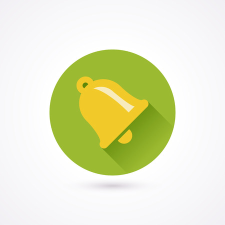 Alert flat icon in a circle with long shadowのイラスト素材