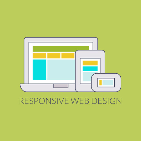 Responsive web design for all devices. Flat designのイラスト素材