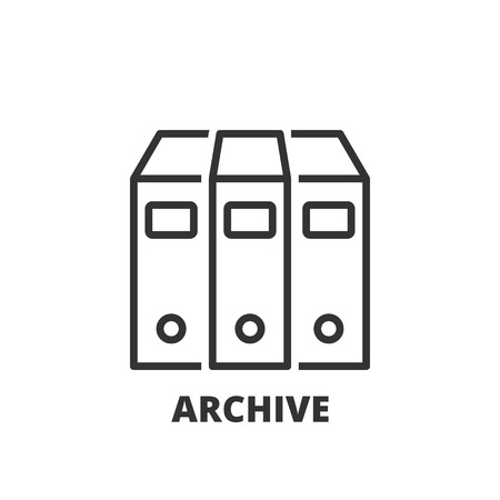 Thin line icon. Flat symbol about business. archiveのイラスト素材