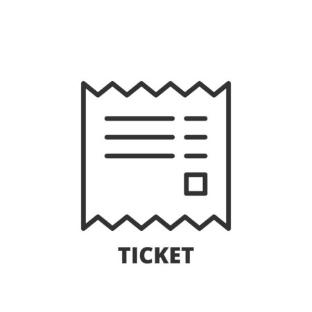 Thin line icon. Flat symbol about shopping. Ticketのイラスト素材
