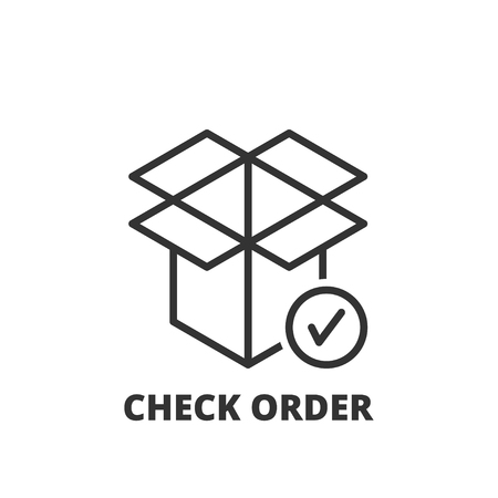 Thin line icon. Flat symbol about shipping. Check orderのイラスト素材