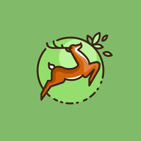 Illustration about animals. Colorful outline icon of a deerのイラスト素材