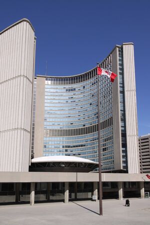 Toronto,  City Hall with flagpole, March 6, 2010のeditorial素材
