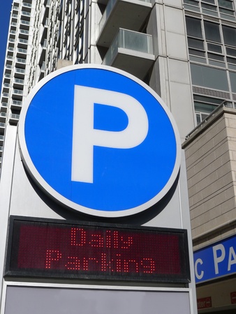 Toronto, Canada, March 2, 2011, entrance to parking garage of a high rise buildingのeditorial素材
