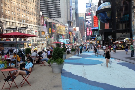 New York City, May 2011, Times Square Pedestrian Areaのeditorial素材