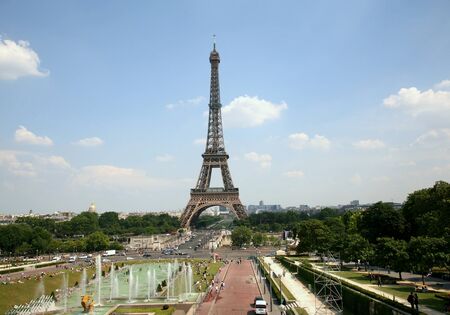 Paris, France, July 2009 - Paris skyline with Eiffel Towerのeditorial素材