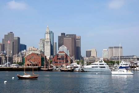 Boston, USA, July 2008 - Harbor and skylineのeditorial素材