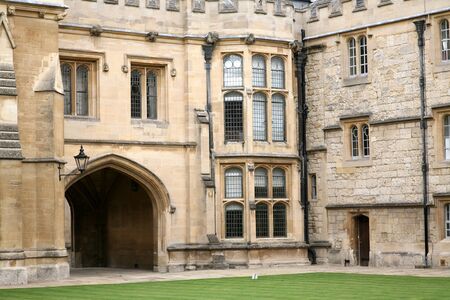 Oxford, England, July 2009 - Merton College Courtyardのeditorial素材