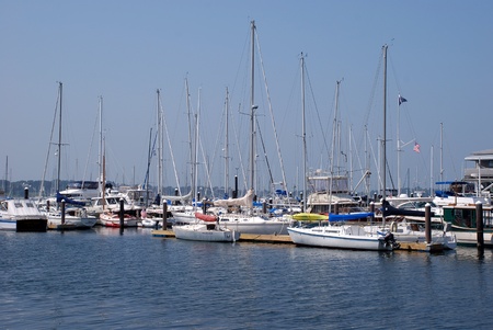 Newport, RI, USA, July 2008 - Boats in marina in Newport Harbor