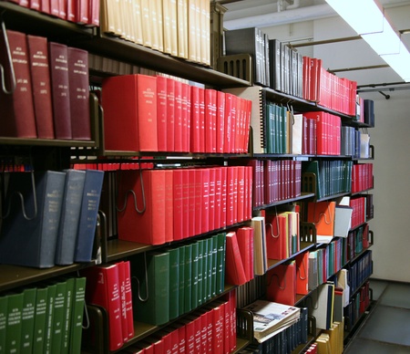 Chicago, USA, December 2008 - bookshelves in university libraryのeditorial素材