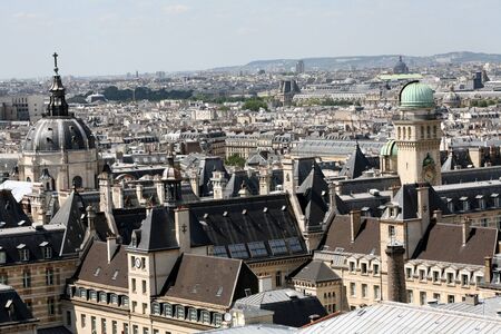 Paris, France, July 2009 - skyline with the Sorbonne, University of Parisのeditorial素材